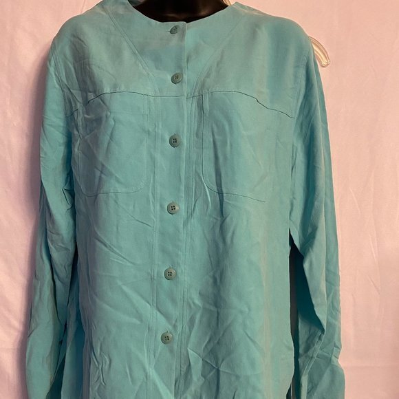 Rafaella Tops - Rafaella Women's Silk Tunic Size M Teal NWT